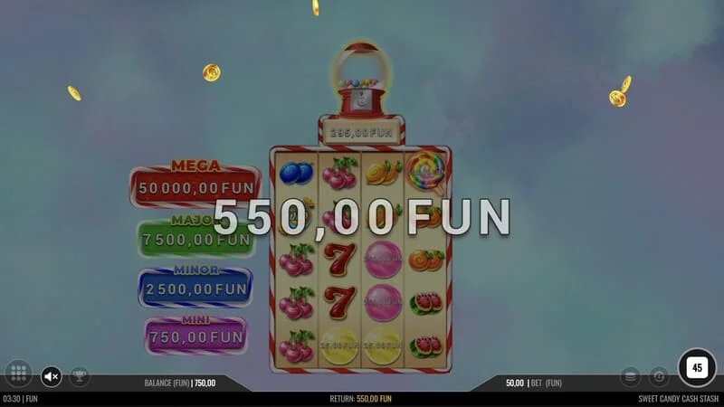 Sweet Candy Cash Stash – základní hra s výherní linií